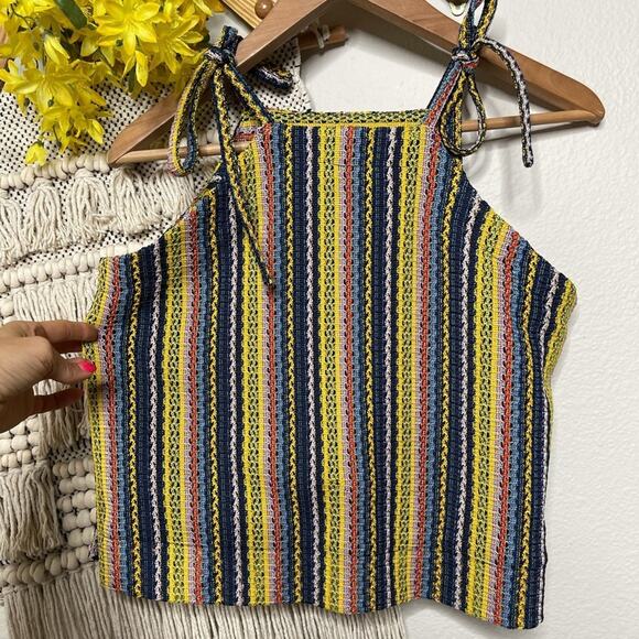 Madewell Texture & Thread Tie-Shoulder Tank Top in Rainbow Crochet - Picture 4 of 9